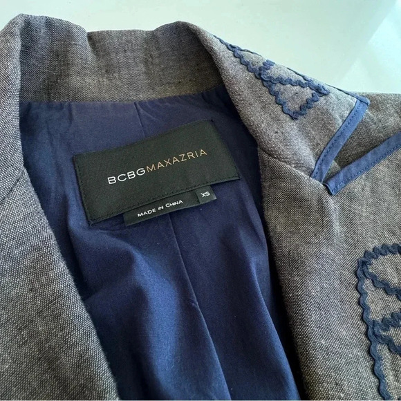 BCBG Maxazria Fitted Linen Cotton Blazer XS - Picture 3 of 12